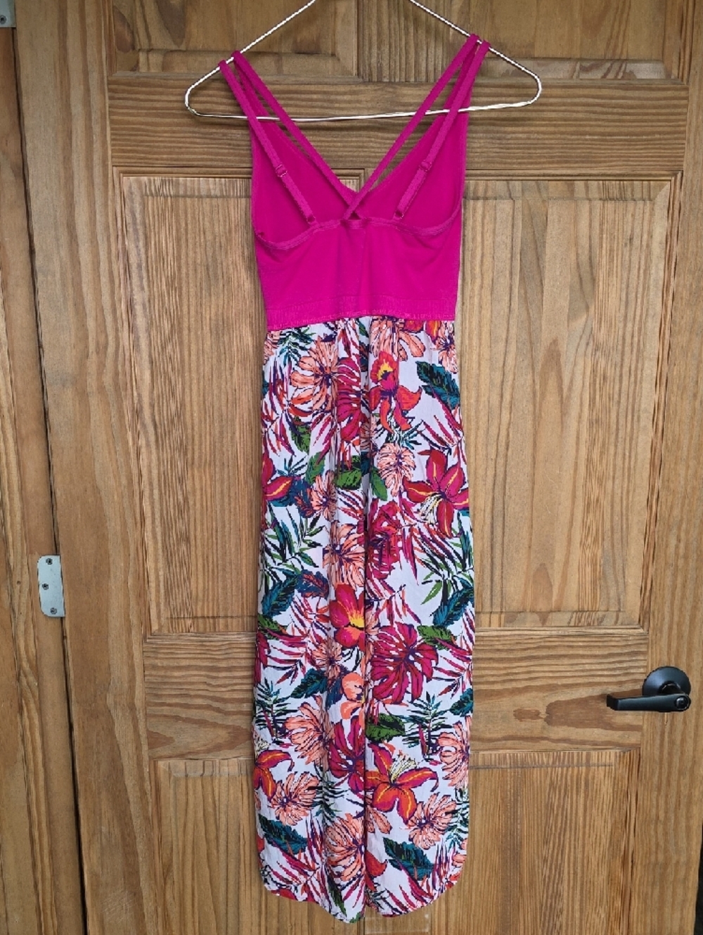Gilligan & O'Malley Fuchsia Bodice Floral Maxi Dress XS - Picture 3 of 6
